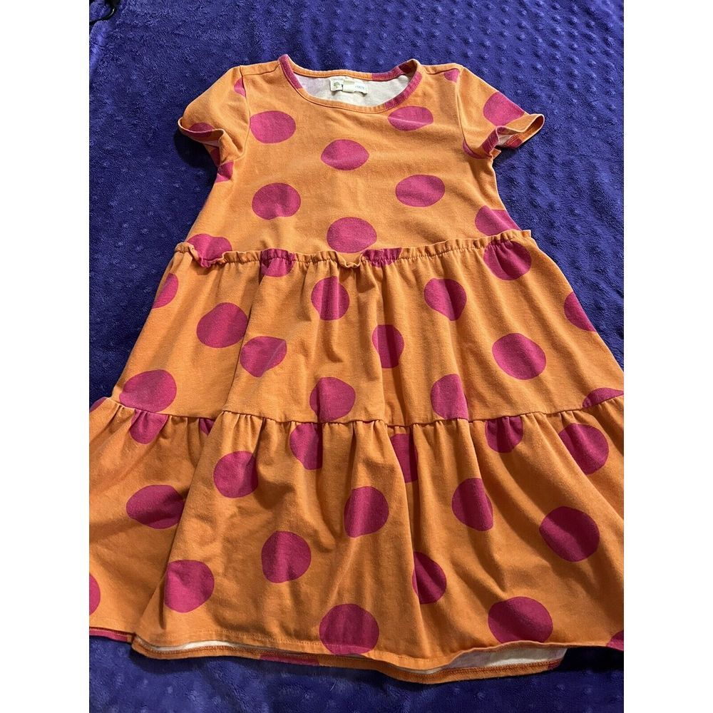 Tucker & Tate‎ Orange Pink Polka Dot Tiered Dress Size 6